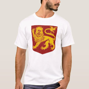 Vintage heraldiskt upprätt lejonmotiv t-shirt