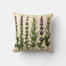 Vintage Herb Pillow - Botanical Rosemary Lavender  Kudde