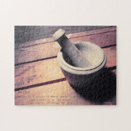 Vintage Herb Stone Pestle & Mortar Retro Inspired Pussel