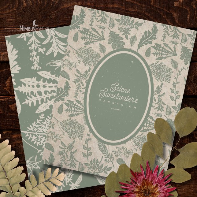 Vintage Herbarium Gammal Papper och Salvia Titelbl (Skapare uppladdad)