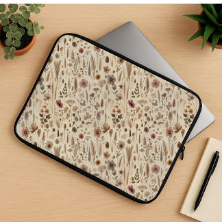 Vintage Herbarium Pressad Blomma Botanisk Bärbar D Laptop Fodral