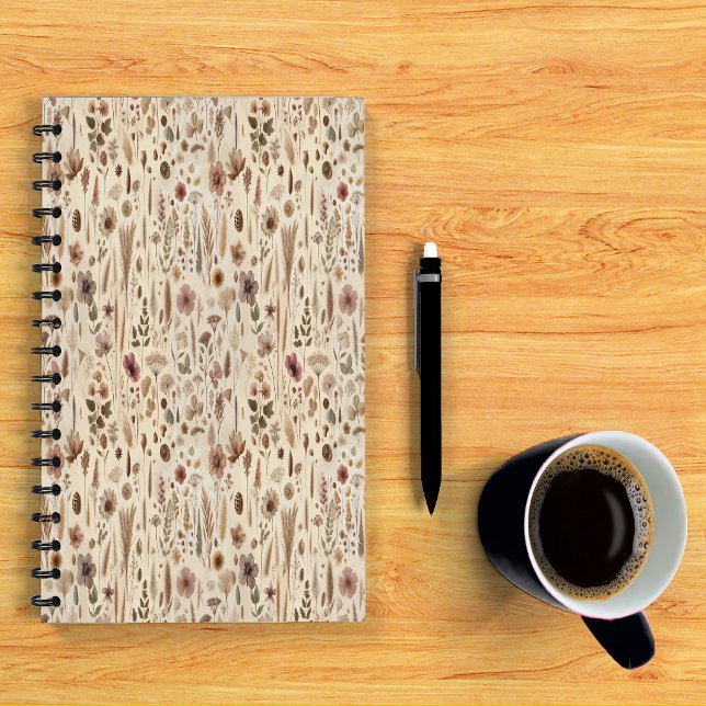 Vintage Herbarium Pressad Blomma Spiralblock (Notebook)