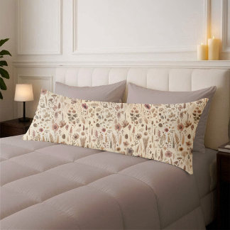 Vintage Herbarium Pressed Flower Body Pillow Cover Kroppskudde