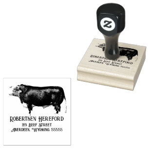 Vintage Hereford Bull Stämpel