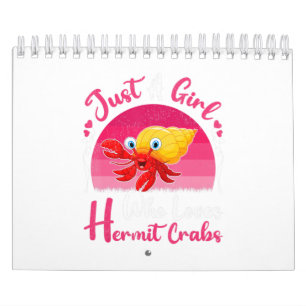 Vintage Hermit Crab Älskare Bara en flicka som Kär Kalender