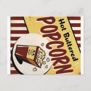 Vintage Hett Butted Popcorn och PostCard Vykort