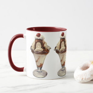 Vintage Hett Fudge Ice Cream Sundae Desserts Mugg