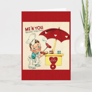 Vintage Hett Hund Leverantör Valentine Helgkort