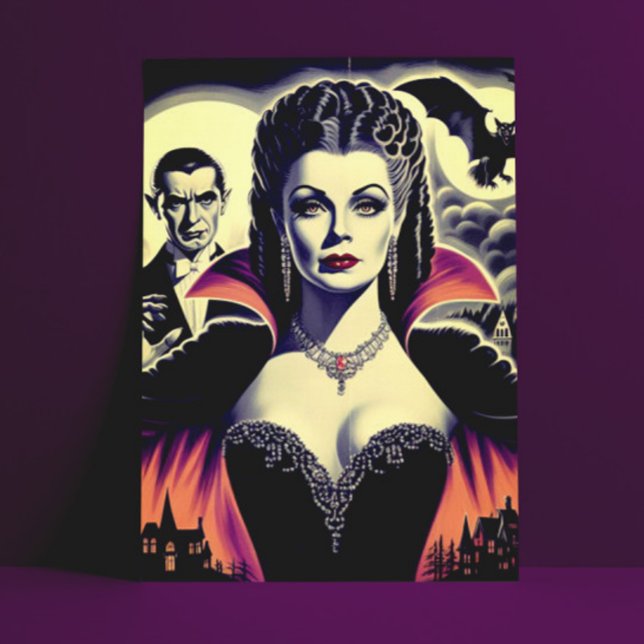 Vintage Hett Vampire Woman Vykort (Skapare uppladdad)