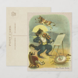 Vintage Hey Diddle Diddle Vaggvisa Återställd Vykort