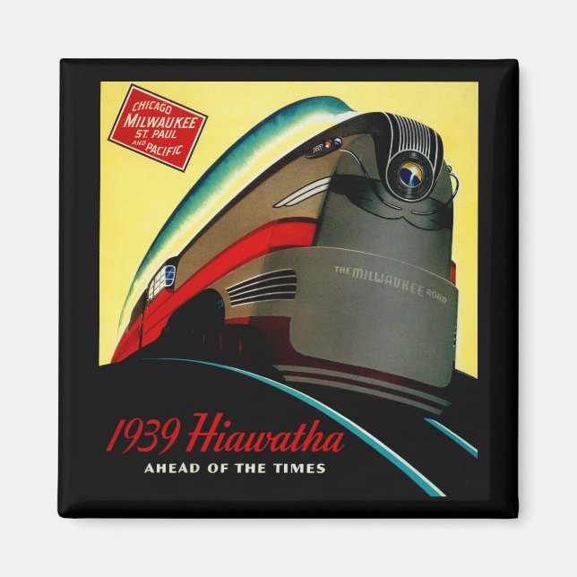 Vintage Hiawatha Streamlines Tåg Magnet (Framsidan)