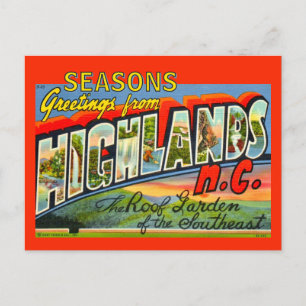 Vintage Highlands NC Helgdag Postcard Helg Vykort