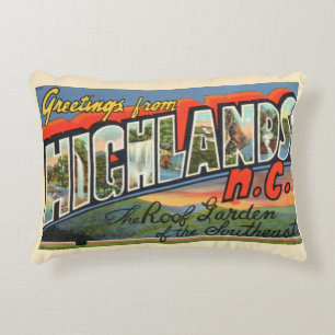 Vintage Highlands NC-vykort Prydnadskudde