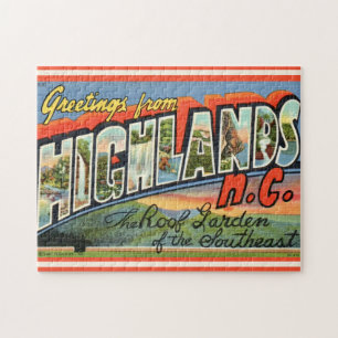 Vintage Highlands NC-vykort Pussel