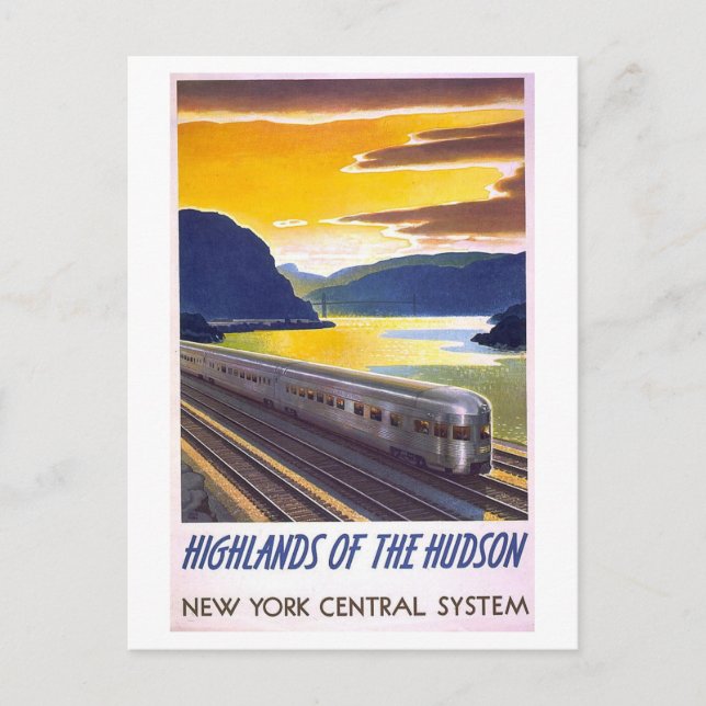 Vintage Highlands of the Hudson Tågplanscher Vykort (Framsida)