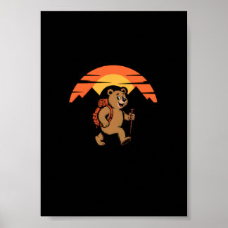 Vintage Hiking är bara att gå med Snacks Bear Fu Poster