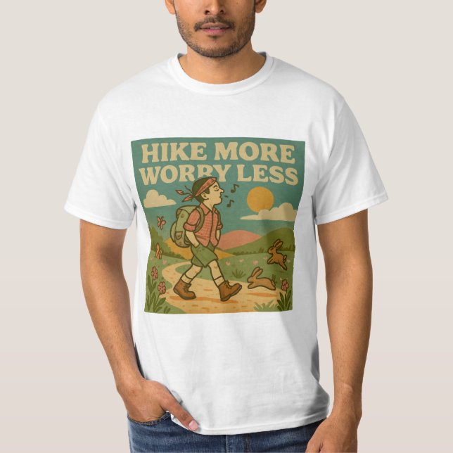 Vintage Hiking & Natur Älskare T-Shirt (Framsida)