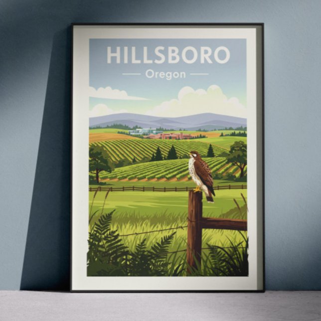 Vintage Hillsboro Oregon Poster (Skapare uppladdad)