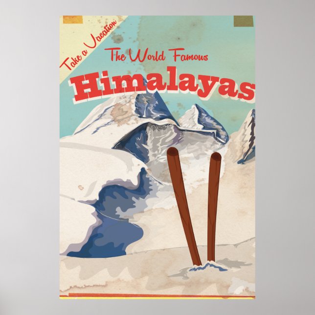 Vintage Himalayas Travel Poster (Framsidan)