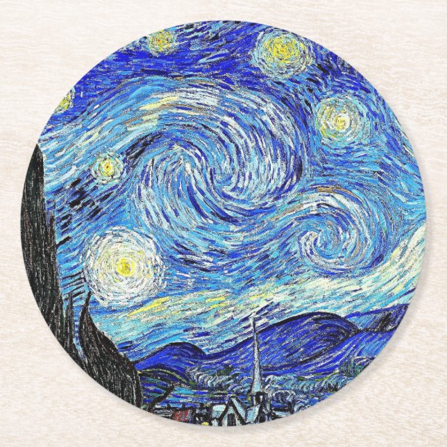 Vintage himmel natt stjärnhimmel underlägg papper rund (Framsidan)