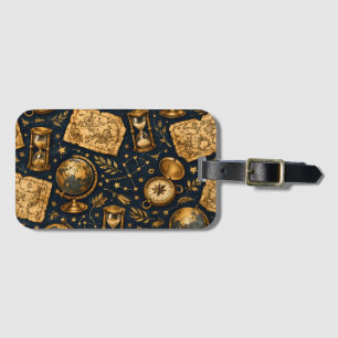 Vintage himmelsglobkarta & astronomimönster bagagebricka