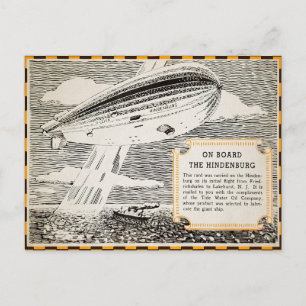 Vintage Hindenburg-vykort Vykort
