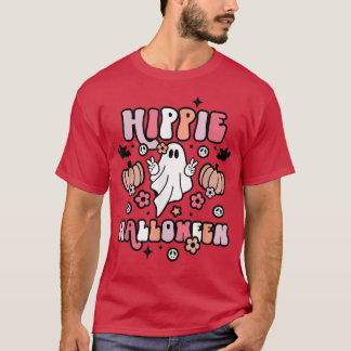 Vintage Hippie Halloween Ghost Boo Spooky Hallowee T Shirt