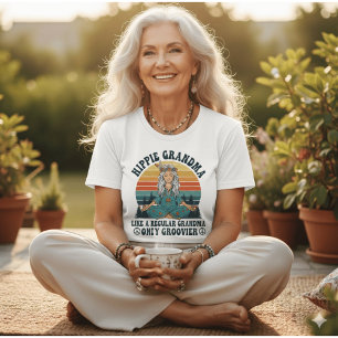 Vintage Hippie Mormor Groovigare Retro 70-Talets S T Shirt