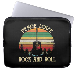 Vintage Hippie Van Flower Buss Peace Kärlek Laptop Fodral