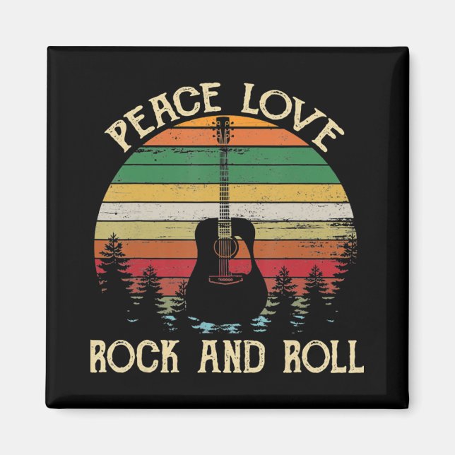 Vintage Hippie Van Flower Buss Peace Kärlek Magnet (Framsidan)