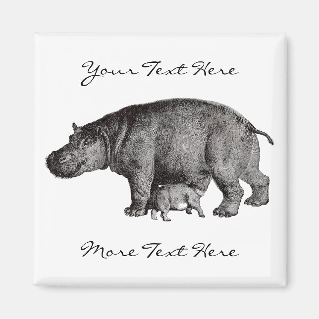 Vintage Hippo Magnet (Framsidan)