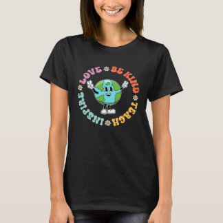 Vintage Hippy Teacher Be Kind Teach Inspire Love E T Shirt