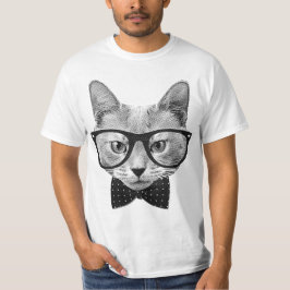 Vintage hipster cat t-shirt