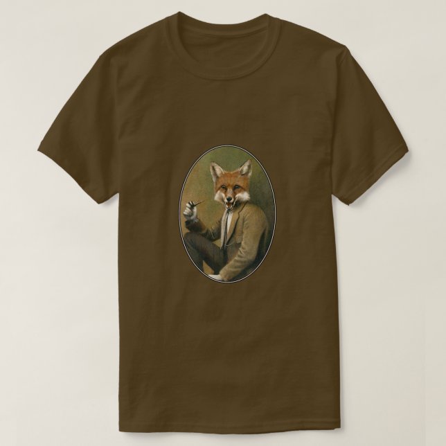 Vintage Hipster Fox T-shirt (Design framsida)