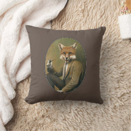 Vintage Hipster Fox Throw Cushion Kudde