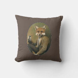 Vintage Hipster Fox Throw Cushion Kudde