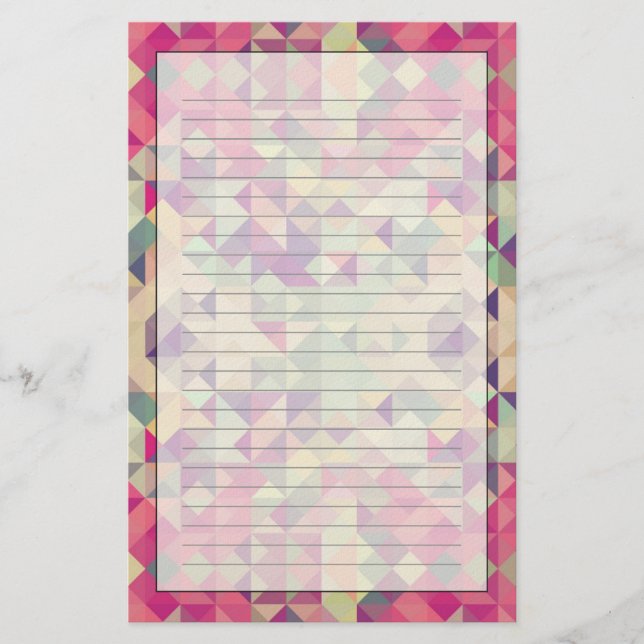 Vintage Hipsters Geometric Mönster. Brevpapper (Framsida)
