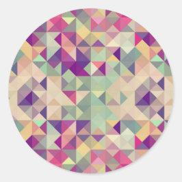 Vintage Hipsters Geometric Mönster. Runt Klistermärke