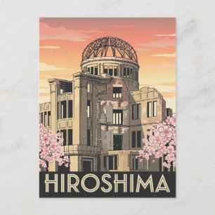 Vintage Hiroshima Japan Fredsdomen Resa Vykort