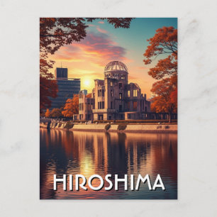 Vintage Hiroshima Japan Fredskupolen Resa Vykort