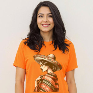 Vintage Hispanic Culture Sarape Sombrero T Shirt