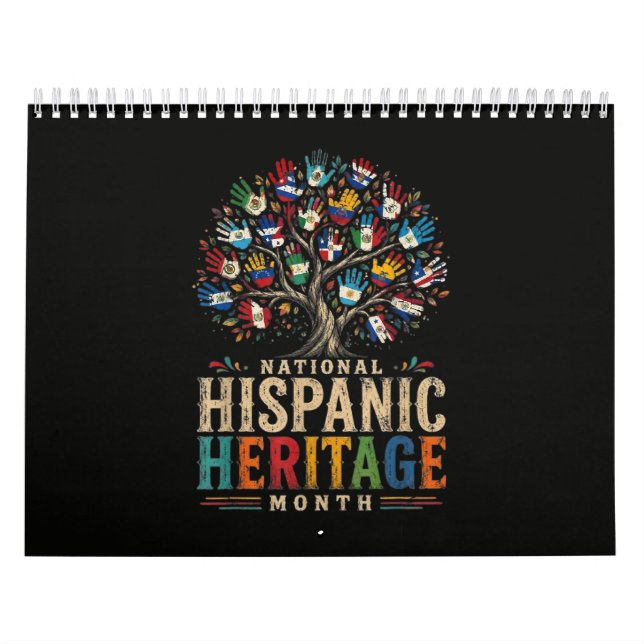 Vintage Hispanic Heritage Month Enhetsträd Kalender (Omslag)