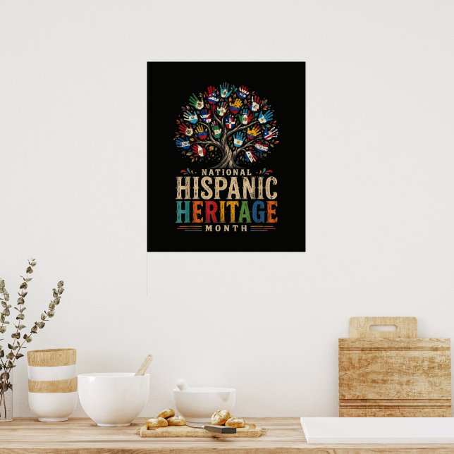 Vintage Hispanic Heritage Month Enhetsträd Poster (Kök)