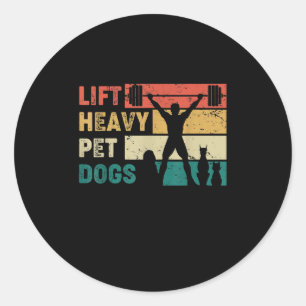 Vintage Hiss Heavy Pet Hundar Funny Fitness Runt Klistermärke