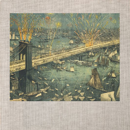 Vintage Historic New York Brooklyn Bridge Open Canvastryck