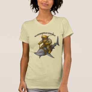 Vintage hjälmdykare ridande på en hammarhaj URM T Shirt