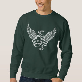 Vintage hjärta med Vingar Lång Ärmad Tröja