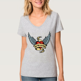 Vintage hjärta med Vingar T Shirt