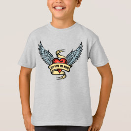 Vintage hjärta med Vingar T Shirt