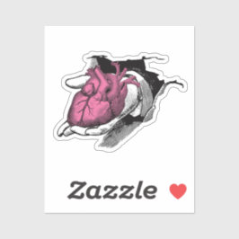 Vintage Hjärtat genom sprickor Klistermärken